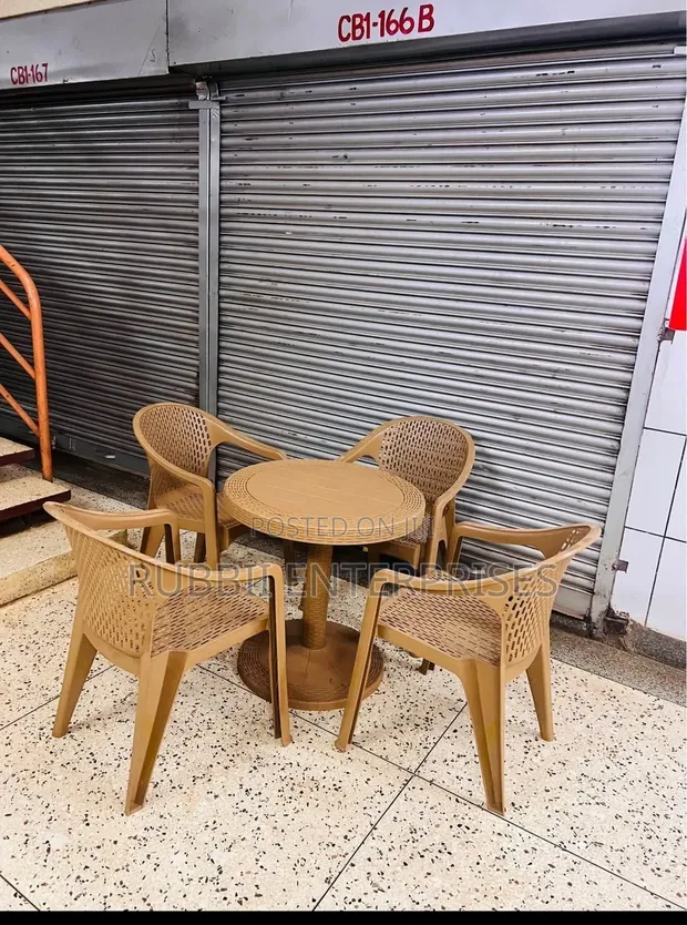 Small Round Table with 2 Arm Chairs - 1