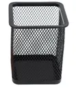 Metal Pen Pot - Square Mesh Pencil Holder (Black) - 1