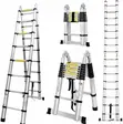 3.6m Telescoping Aluminum A-Frame Extension Ladder - 2