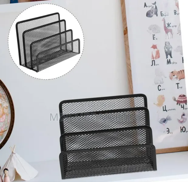 Metal Mesh Desk Organizer - File Folder & Magazine Holder - 1