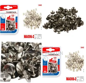 100 Pcs Silver Flat Thumb Tacks