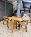 1 Foldable Wooden Table + 4 Italica Arm Chairs - 2