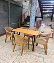 1 Foldable Wooden Table + 4 Italica Arm Chairs - 3