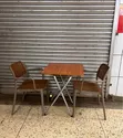 Folding Square Wooden Table + 2 VIP Plastic Chairs - 2