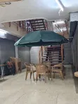 Outdoor Green Garden Umbrella with 4 Chairs Set - 3