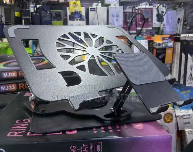 2-in-1 Laptop and Phone Stand with Cooling Fan - 1