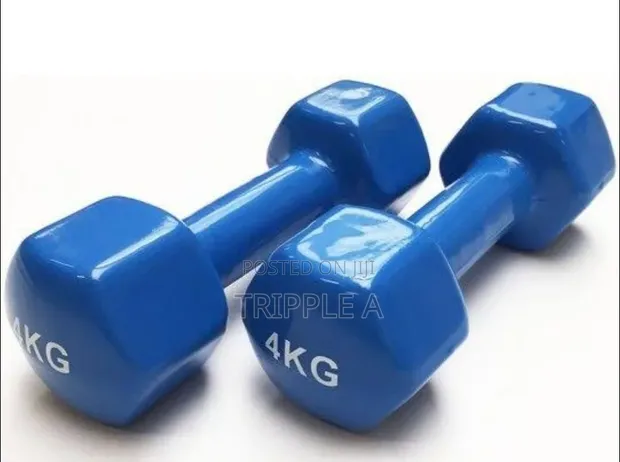 4kg Pair Vinyl-Coated Dumbbells - 1