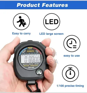 Professional Digital Sports Stopwatch with Calendar & Alarm
