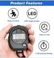 Professional Digital Sports Stopwatch with Calendar & Alarm - 1