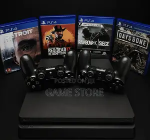 PS4 Slim Jailbreak Console with 12 Games & 2 Controllers