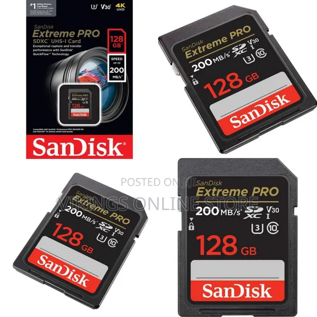 SanDisk 128GB Extreme PRO UHS-I SDXC Memory Card - 1