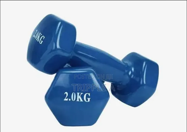 Pair of 2.0kg Vinyl-Coated Dumbbells - 1