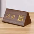 Wooden LED Alarm Clock with Walnut Finish - 1