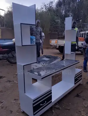 Wood-Mode TV Stand with Side Units