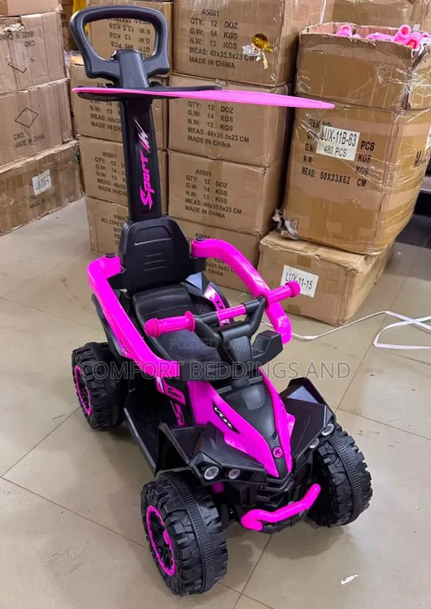 Horn Manual Push Toy Car - Pink - 1