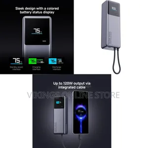 Porodo 165W Power Bank 10000mAh with Integrated USB-C Cable