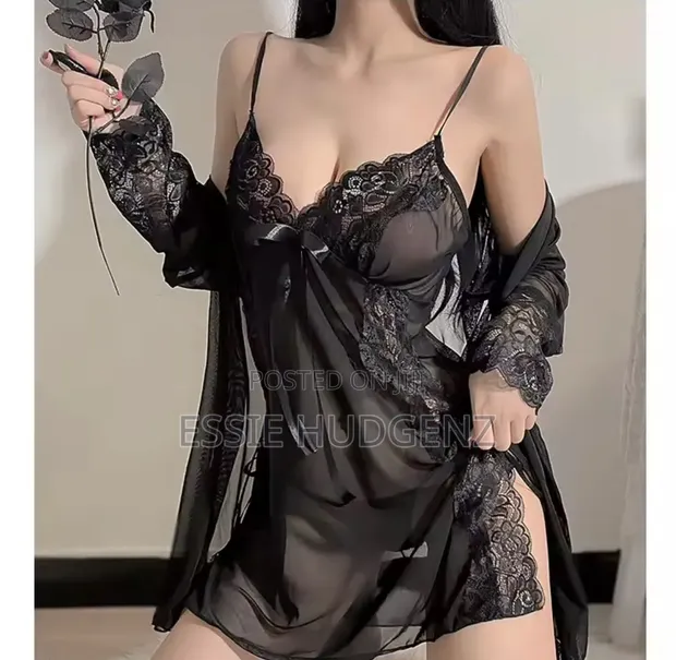 Women's Sexy Night Dress - Black - 1