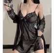Women's Sexy Night Dress - Black - 1