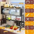 Dust-Proof Over-the-Sink Dish Drying Rack with Cabinet - 4