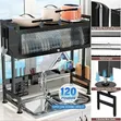 Dust-Proof Over-the-Sink Dish Drying Rack with Cabinet - 5