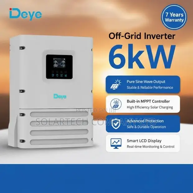 6kW Deye Single Phase Hybrid Inverter 140A Dual MPPT - 1