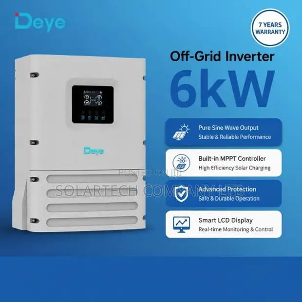 Deye SUN-6K-SG04LP1-EU Hybrid Inverter for 48V Battery Systems (6kW/6kVA) - 1