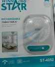 Winning Star ST-4052 6-Inch Rechargeable Table Fan - 2