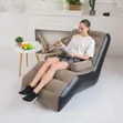 Black Flocked Inflatable Lazy Sofa - S-Shaped - 1