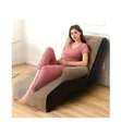 Black Flocked Inflatable Lazy Sofa - S-Shaped - 2