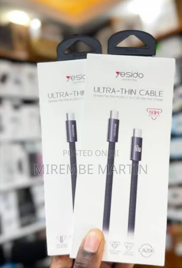 Yesido Ultra Thin USB-C to USB-C Cable 60W - 1