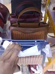 Chrisbella Elena Woven Leather Satchel Bag & Wallet Set - 3