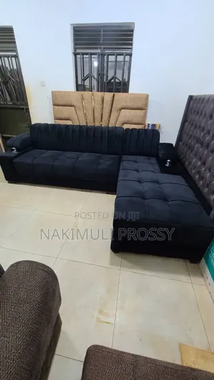 Brand New Black L-Shape Sofa (5 Seater)