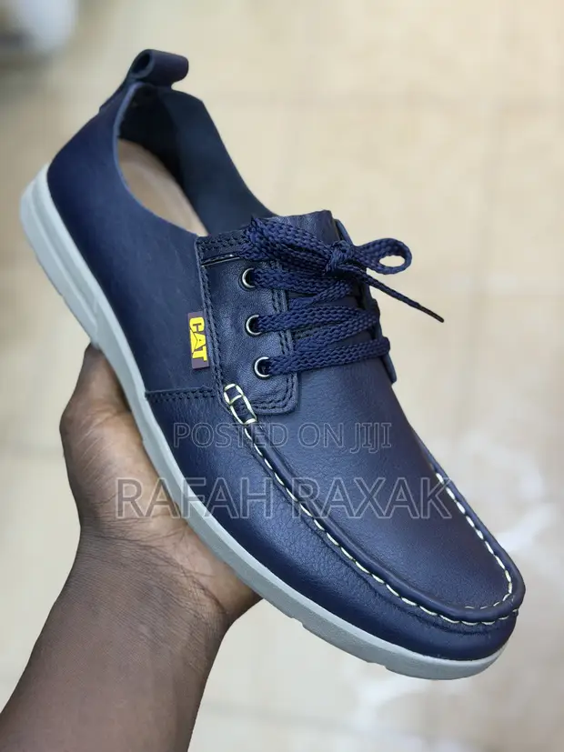Original Men's Navy Blue CAT Casual Lace-Up Shoes - 1