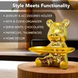 Gold Bear Figurine - Decorative Tray & Key Holder - 2