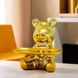 Gold Bear Figurine - Decorative Tray & Key Holder - 4