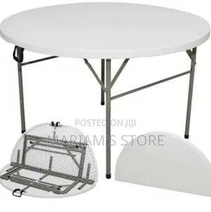 4-Foot Round Folding Table - Bi-Fold