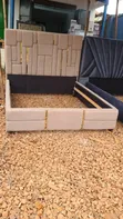 5x6 Cream Puzzle Fabric Bed - Brand New - 1
