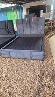 5x6 Gray Fabric Bed Frame - 1