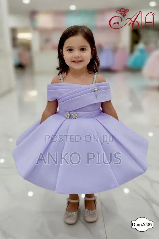 Girls Elegant Purple Dress - 1