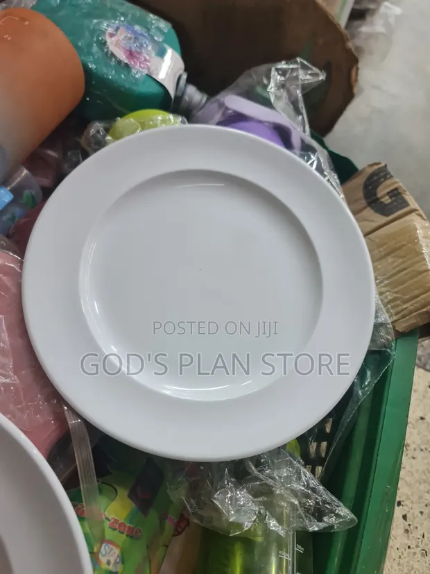 26cm White Ceramic Dinner Plates (12pcs) - 1