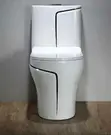 White and Black Toilet Seat - 1