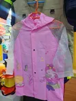Pink Mermaid Children's Raincoat with Transparent Sleeves - 2
