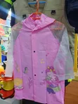 Pink Mermaid Children's Raincoat with Transparent Sleeves - 3