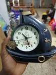 Electroplated Sailboat Decorative Table Alarm Clock - 4
