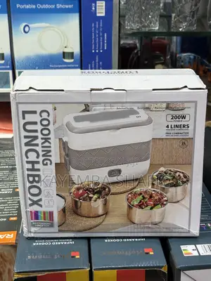 Portable 2L Electric Cooking Lunch Box - 4 Stainless Liners