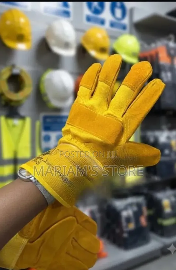 Durable Cowsplit Leather Safety Gloves - 1