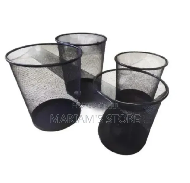 Black Metal Mesh Waste Paper Bins (Brand New) - 1