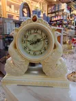 Ornate Double Peacock Mantel Clock - 3