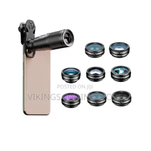 APEXEL 9-in-1 Mobile Camera Lens Kit (22x Telephoto, Macro, Wide, Fisheye)