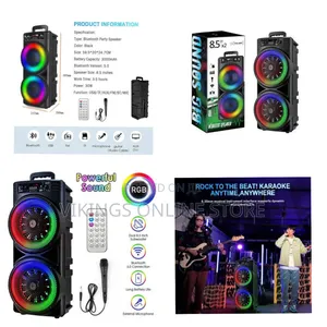 20W Outdoor RGB Speaker with Bluetooth, FM Radio, TF Card, Mic